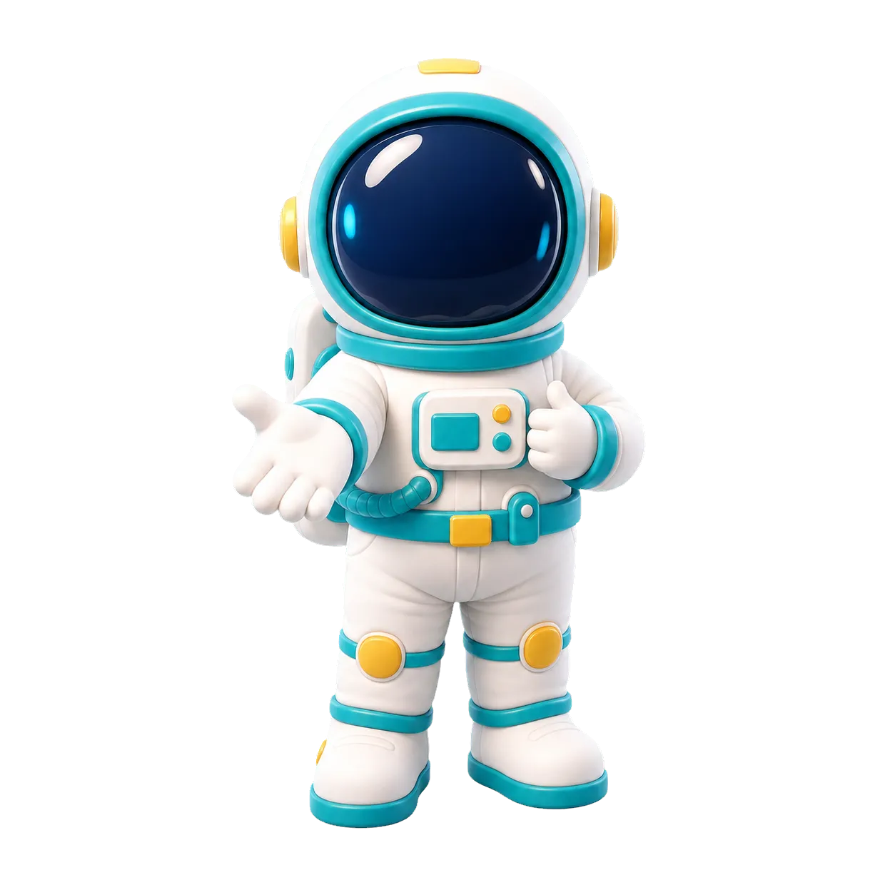 Astronauta de Propósito extendiendo una mano para acompañar